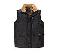 AnyuA Herren Outdoor Weste Stehkragen Steppweste Jacke mit Reißverschluss Schwarz XL