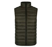 AnyuA Herren Slim Fit Ärmellos Parka Winter Jacke Steppweste Stehkragen Übergangs Daunen Weste Armee-Grün 2XL