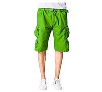 AnyuA Herren Vintage Cargohose Camouflage Shorts Freizeitshorts Gras-Grün M
