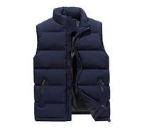 AnyuA Weste Herren Große Größe Lässig Daunenweste,Kurze Warm Steppweste Blau 5XL