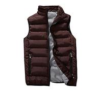 AnyuA Weste Herren Warm Ärmellos Steppweste,Verdicken Daunenweste Kaffeebraun M