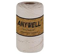 ANYWELL Makramee Garn 4mm x 218yards, 3mm, 4mm, 5mm, 6mm Baumwollgarn Naturliches Baumwollkordel Baumwolle Garn Basteln für DIY Handwerk Basteln Wand Aufhängung Pflanze Aufhänger Beige & Colored