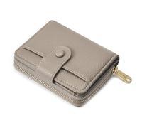 ANYWN Geldbörse Damen klein aus Weichem Leder, Kleines Portemonnaie Damen, Mini Geldbeutel mit Großes Zipper Münzfach Grau