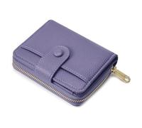 ANYWN Geldbörse Damen klein aus Weichem Leder, Kleines Portemonnaie Damen, Mini Geldbeutel mit Großes Zipper Münzfach Lila
