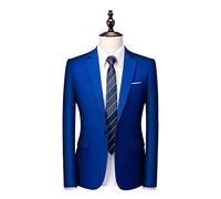 Anzüge & Sakkos für Herren,Anzugmantel 1 Knopf Kerbe Kragen Jacke Königsblau Blazer Regular Fit Formal Business Anzug Jacken Elegant Formal Anzugjacke Geeignet für Party Hochzeit Smoking, XXL