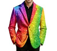 Anzüge & Sakkos Für Herren Pailletten Blazer Faschings Jacken Und Kostüme 20 Er Jahre Kleidung Schwarzes Sakko Fasching Anzug Weste Silvester Outfit Jackett Sportlich Jacket 70Er Trachtensakko