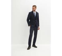 Anzug 4-teilig BONPRIX, Herren, Gr. 50, N-Gr, blau (dunkelblau), Web, Accessoire: 100% Polyester. Obermaterial: 88% Polyester, 12% Viskose. Futter: 100% Polyester, unifarben, unifarben mit Farbeinsatz