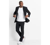 Anzug BONPRIX "Anzug (2-tlg. Set), Regular Fit", Herren, Gr. 54, N-Gr, schwarz (länge: regulär), Web, Obermaterial: 100% Polyester. Futter: 100% Polyester, gepflegt, unifarben, regular fit, Anzüge, Re