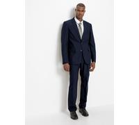 Anzug BONPRIX, Herren, Gr. 54, N-Gr, dunkelblau, weiß, puderblau, Web, Obermaterial: 100% Polyester. Obermaterial 2: 100% Baumwolle. Futter: 100% Polyester, gepflegt, unifarben, festlich, bequem, Anzü