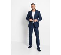 Anzug BONPRIX, Herren, Gr. 64, N-Gr, blau (dunkelblau), Web, Obermaterial: 100% Polyester. Futter: 100% Polyester, unifarben, slim fit, Anzüge, zweiteiliges Set mit Sakko und Hose, aus Polyester, Casu