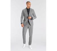 Anzug BRUNO BANANI "Jersey", Herren, Gr. 50, N-Gr, grau (grau melange), Jersey, Obermaterial: 60% Polyester, 35% Viskose, 5% Elasthan. Futter: 100% Polyester, normal, Anzüge Anzug, elastische Qualität