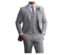 Anzug Der Trauzeugen Elegante Anzüge for Männer, schlankes Modedesign, Bräutigam, Hochzeit, Blazer, Weste, Hosen, Freundkleidung, Party, Abschlussball MäNner Anzug FüR Hochzeit Groomsmen(Gray,XXL)