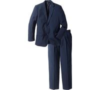 Anzug BONPRIX "Anzug (2-tlg. Set), Regular Fit", Herren, Gr. 30, U + S Gr, blau (dunkelblau), Web, Obermaterial: 100% Polyester. Futter: 100% Polyester, gepflegt, unifarben, regular fit, Anzüge Anzug,