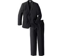 Anzug BONPRIX "Anzug (2-tlg. Set), Regular Fit", Herren, Gr. 64, N-Gr, schwarz (länge: regulär), Web, Obermaterial: 100% Polyester. Futter: 100% Polyester, gepflegt, unifarben, regular fit, Anzüge, Re