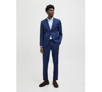 Anzug JACK & JONES "JPRCOSTA SUIT", Herren, Gr. 48, N-Gr, medieval blau, Web, Obermaterial: 100% Polyester, unifarben, sehr schmal, Anzüge, mit fallendem Revers (29352769-48) medieval blau