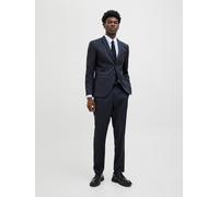 Anzug JACK & JONES "JPRCOSTA SUIT", Herren, Gr. 56, N-Gr, blau (schwarz navy), Web, Obermaterial: 100% Polyester, unifarben, sehr schmal, Anzüge, aus Polyester, sehr schmale Passform, mit Reverskragen