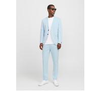 Anzug JACK & JONES "JPRFRANCO Extra schmal, pflegeleicht, stilvoll mit fallendem Revers", Herren, Gr. 48, N-Gr, chambray blau, Web, Obermaterial: 78% Polyester, 17% Viskose, 5% Elasthan, unifarben, sl