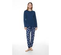 Mey Damen-Schlafanzug Serie Scribbled Dots – Single Jersey 100% Baumwolle – Deep Marine Größe 42