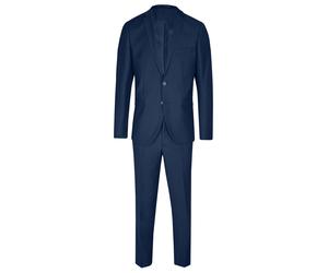 Anzug STEFFENKLEIN "SteffenKlein Anzug", Herren, Gr. 102, N + S Gr, blau, Obermaterial: 65% Polyester PES. 35% Viskose CV. Futter: 100% Polyester PES. 100% Polyester PES., uni, slim fit, Anzüge, Slim