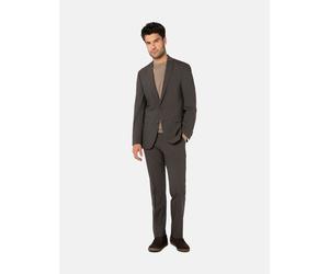 Anzug THOMAS GOODWIN "Anzug", Herren, Gr. 24, Untersetztgrößen, braun, 54% Wolle, 43% Polyester, 3% Elasthan, unifarben, regular fit, Anzüge, im Modern-Fit, 44025 (26453202-24) braun