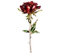 Anzugbrosche Rose Rot Legierung Dekorative Geschenkideen | Polierte Oberfläche, Glanz, für Revers und Schal, 1 Stück, Modisches Schmuckdetail