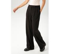 Anzughose ANISTON CASUAL, Damen, Gr. 38, N-Gr, schwarz, Web, Obermaterial: 62% Polyester, 34% Viskose, 4% Elasthan, unifarben, lässig geschnitten lang, Hosen Anzughose, mit Bundfalten (92059228-38) sc