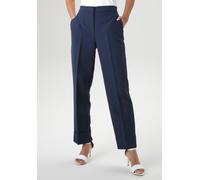 Anzughose ANISTON SELECTED, Damen, Gr. 40, N-Gr, blau (dunkelblau), Web, Obermaterial: 95% Polyester, 5% Elasthan, unifarben, figurumspielend knöchelfrei, Hosen Anzughose, mit Bügelfalten (64479620-40