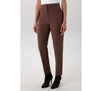 Anzughose ANISTON SELECTED, Damen, Gr. 46, N-Gr, braun (schokobraun), Web, Obermaterial: 100% Polyester, unifarben, figurbetont knöchelfrei, Hosen Anzughose, mit Bügelfalten - NEUE KOLLEKTION (3378095