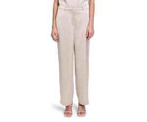 Anzughose BETTY & CO "Damen mit Glanzeffekt", Damen, Gr. 42, Normalgrößen, grau, Obermaterial: 97% Polyester, 03% Elasthan, gerade lang, Hosen Anzughose, Material (29142656-42) grau