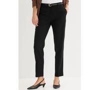 Anzughose BONPRIX "Anzugshose", Damen, Gr. 46, K-Gr, schwarz (schwarz (länge: kurz)), Obermaterial: 76% Polyester, 22% Viskose, 2% Elasthan, slim fit, Hosen Anzughose, aus Polyester, Viskose und Elast