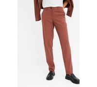Anzughose BONPRIX, Damen, Gr. 40, N-Gr, rauchbraun, Web, Obermaterial: 76% Polyester, 22% Viskose, 2% Elasthan, gepflegt, unifarben, slim fit lang, Hosen Anzughose, Slim fit Passform, mit Stretchantei