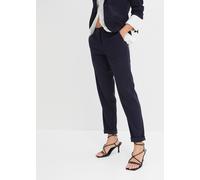 Anzughose BONPRIX, Damen, Gr. 44, N-Gr, blau (dunkelblau), Obermaterial: 76% Polyester, 22% Viskose, 2% Elasthan, slim fit, Hosen Anzughose, aus Polyester, Viskose und Elasthan, Slim fit Passform (282