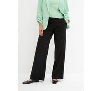 Anzughose BONPRIX, Damen, Gr. 56/58 (XXXL), N-Gr, schwarz, Obermaterial: 70% Polyester, 25% Viskose, 5% Elasthan, loose fit, Hosen Anzughose, aus Polyester, Viskose und Elasthan, mit Taschen, mit Bequ