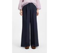 Anzughose BOSS ORANGE "Tiwi Premium Damenmode", Damen, Gr. 40, N-Gr, dunkelblau 408, Web, Obermaterial: 87% Polyester, 13% Elasthan, unifarben, normal, Hosen Anzughose, Wide Leg mit Bügelfalte (916690