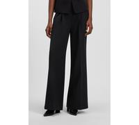 Anzughose BOSS ORANGE "Tiwi Premium Damenmode", Damen, Gr. 46, N-Gr, schwarz 001, Web, Obermaterial: 87% Polyester, 13% Elasthan, unifarben, normal, Hosen Anzughose, Wide Leg mit Bügelfalte (18407635-