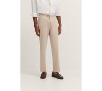 Anzughose BUGATTI, Herren, Gr. 52, Normalgrößen, beige (30, beige), 66% Polyester, 21% Viskose, 10% Polyamid, 3% Elasthan, unifarben, gerade, unten schmal, Hosen Anzughose, mit Stretch & Bügelfalte (2