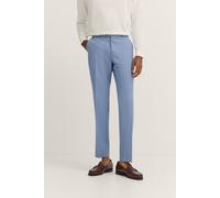 Anzughose BUGATTI "Mix & Match", Herren, Gr. 26, Untersetztgrößen, blau (320, hellblau), 75% Wolle, 22% Polyester, 3% Elasthan, unifarben, gerade, unten schmal, Hosen Anzughose, mit Bügelfalte & feine