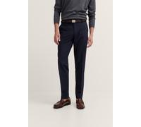 Anzughose BUGATTI "Mix & Match", Herren, Gr. 26, Untersetztgrößen, blau (390, marine), 75% Wolle, 22% Polyester, 3% Elasthan, unifarben, gerade, unten schmal, Hosen Anzughose, mit Bügelfalte & feiner