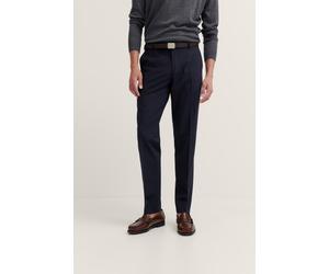 Anzughose BUGATTI "Mix & Match", Herren, Gr. 56, Normalgrößen, blau (390, marine), 75% Wolle, 22% Polyester, 3% Elasthan, unifarben, gerade, unten schmal, Hosen Anzughose, mit Bügelfalte & feiner Stru