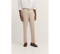 Anzughose BUGATTI "Regular Fit", Herren, Gr. 106, Schlankgrößen, beige (30, beige), 66% Polyester, 21% Viskose, 10% Polyamid, 3% Elasthan, unifarben, regular fit, Hosen Anzughose, Jersey-Artikel mit S