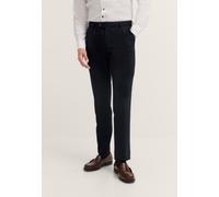 Anzughose BUGATTI "Regular Fit", Herren, Gr. 25, Untersetztgrößen, schwarz (390, marine), 66% Polyester, 21% Viskose, 10% Polyamid, 3% Elasthan, unifarben, regular fit, Hosen Anzughose, Jersey-Artikel