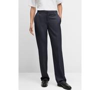 Anzughose CINQUE "CIHOMME", Damen, Gr. 44, N-Gr, blau (dunkelblau), Web, Obermaterial: 53% Polyamid, 43% Schurwolle, 4% Elasthan, unifarben, gerade knöchellang, Hosen Anzughose, Mit Markenlabelplättch