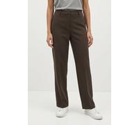 Anzughose COMMA, Damen, Gr. 38, N-Gr, braun, Web, Obermaterial: 63% Polyester, 32% Viskose, 5% Elasthan, unifarben, normal lang, Hosen Anzughose, mit Viskose und Stretch (20419562-38) braun