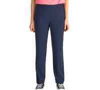 Anzughose, Damen, Gr. 38, N-Gr, blau (marine), Web, Obermaterial: 97% Polyester, 3% Elasthan, HERMANN LANGE COLLECTION, unifarben, regular fit lang, Hosen Anzughose, mit elastischem Bund und Bundfalte