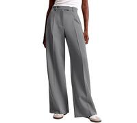 Anzughose Damen Hhigh Waist - Palazzo Hose Damen Weites Bein Stoffhose Elegant Business Freizeithose Arbeitshose mit Taschen Baggy Anzug Hosen Wide Leg Marlenehose Sommerhose Anzughosen Cargohose