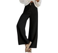 Anzughose Damen High Waist Elegant Bequeme Sommerhose Sporthose Soft Anzughose Arbeitslatzhose Locker Arbeitshose Outdoor Hosen mit Taschen Luftig Stretch Hose Hohe Taille Freizeithose (Black, XL)