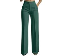 Anzughose Damen High Waist Hosen Weites Bein Stoffhose Elegante Marlenehose Palazzo Hose Straight Leg Damenhosen Business Outfit Schickes Bundfaltenhose Bootcut Damenhose Schwarze Stoffhosen Kleidung