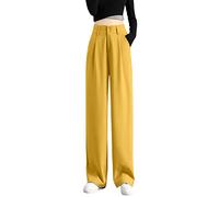 Anzughose Damen High Waist- Weite Hose Damen Business Summer- Arbeitshose Damen Freizeithose Lang Straight Leg Weites Bein Anzug Hose Hosenanzug Baggy Sommerhose Locker Lange Hosen