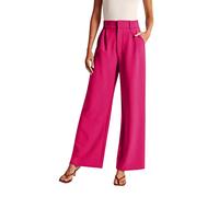 Anzughose Damen High Waist Weite Hose Damen Sommer Anzug Hosen Damen Business Freizeithose Wide Leg Palazzo Arbeitshose mit Tasche und Knöpfen Sommerhose Schlaghose Büro Anzughosen