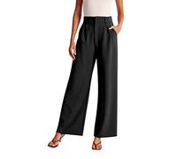 Anzughose Damen Long, Hose Damen Gerade, Hosen Elegante Palazzo High Waist Anzug Hose mit Taschen Lockere Bequeme Freizeithose Mode Soft Touch Damenhosen